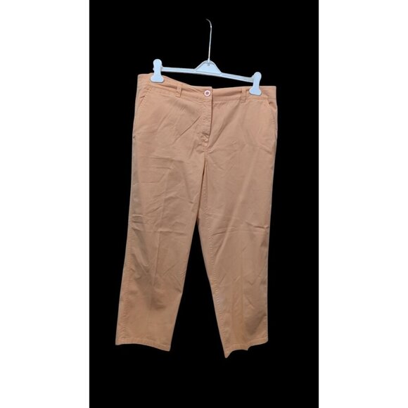 Crown & Ivy Curvy Fit Peach Cropped Pants 16W Womens Cotton/Spandex - Picture 1 of 10